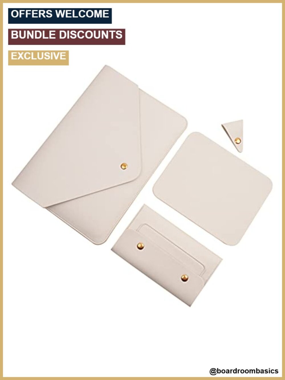 14 Inch Laptop Sleeve Faux Leather Water Resistant with Pouch Mouse Pad